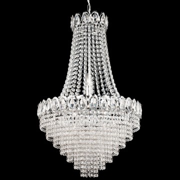LOUIS PHILIPE - 11 LIGHT CHROME CHANDELIER WITH CLEAR GLASS  BEADS