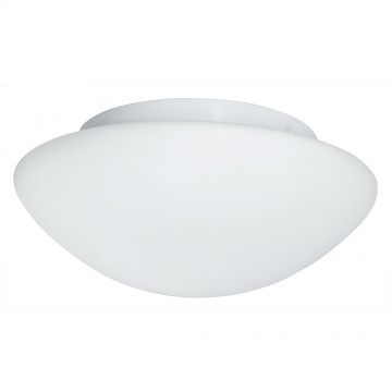 BATHROOM LIGHT - WHITE GLASS FLUSH FITTING (23CM)