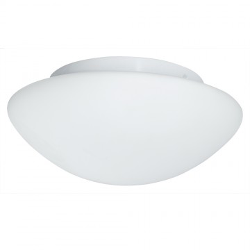 BATHROOM LIGHT - WHITE GLASS FLUSH FITTING - (35CM)