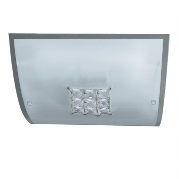 FRANCESCA - 30CM SQUARE FLUSH FITTING WITH SQUARE CRYSTAL DETAIL