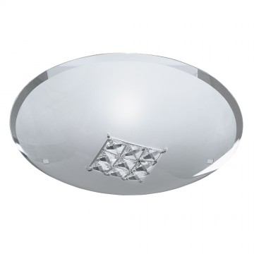 FRANCESCA - 32CM ROUND FLUSH FITTING WITH SQUARE CRYSTAL DETAIL