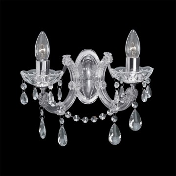 MARIE THERESE - 2 LIGHT  CRYSTAL CHROME WALL BRACKET