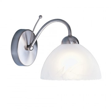 MILANESE - 1 LIGHT SATIN SILVER WALL BRACKET WITH ALABASTER GLASS